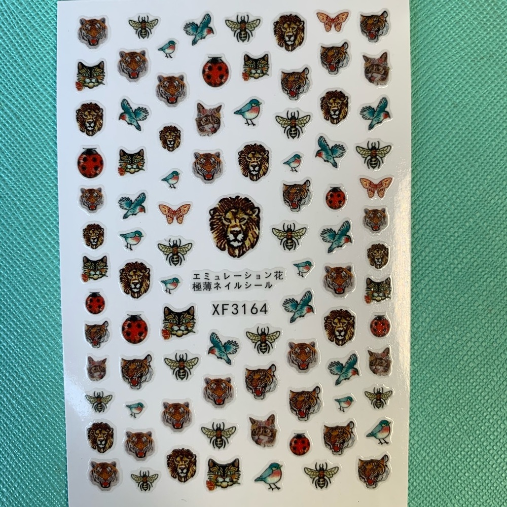 Tiger and Lion Nail decals